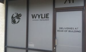Vinyl window decals for Wylie fulfillment company