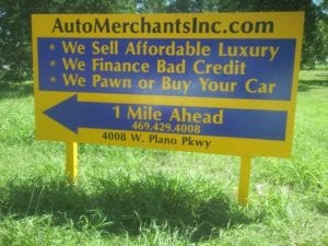 Billboard for Auto Merchants