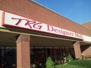 Storefront sign for TRG Designer Mall