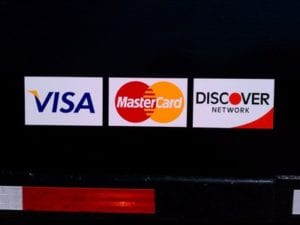 Credit card sticker decals for a business