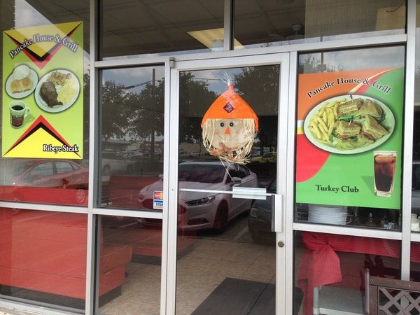 Vinyl window decal for Pancake House & Grill restaurant