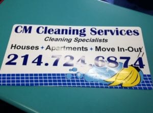 Car magnet for CM Cleaning Services