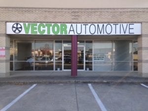 Storefront sign for Vector Automotive